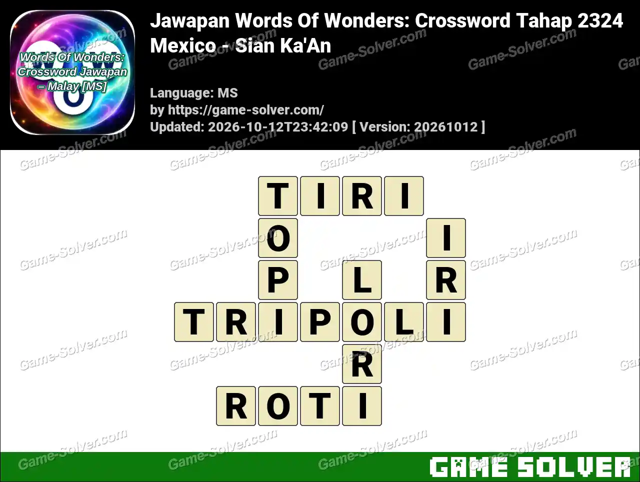 Jawapan Words Of Wonders: Crossword Tahap 2324 – Mexico – Sian Ka’An